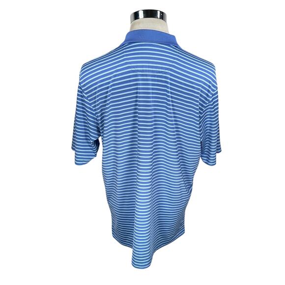 Trump National Los Angeles Polo Shirt Men’s Large Blue Striped Golf F&G Tech - Picture 5 of 10